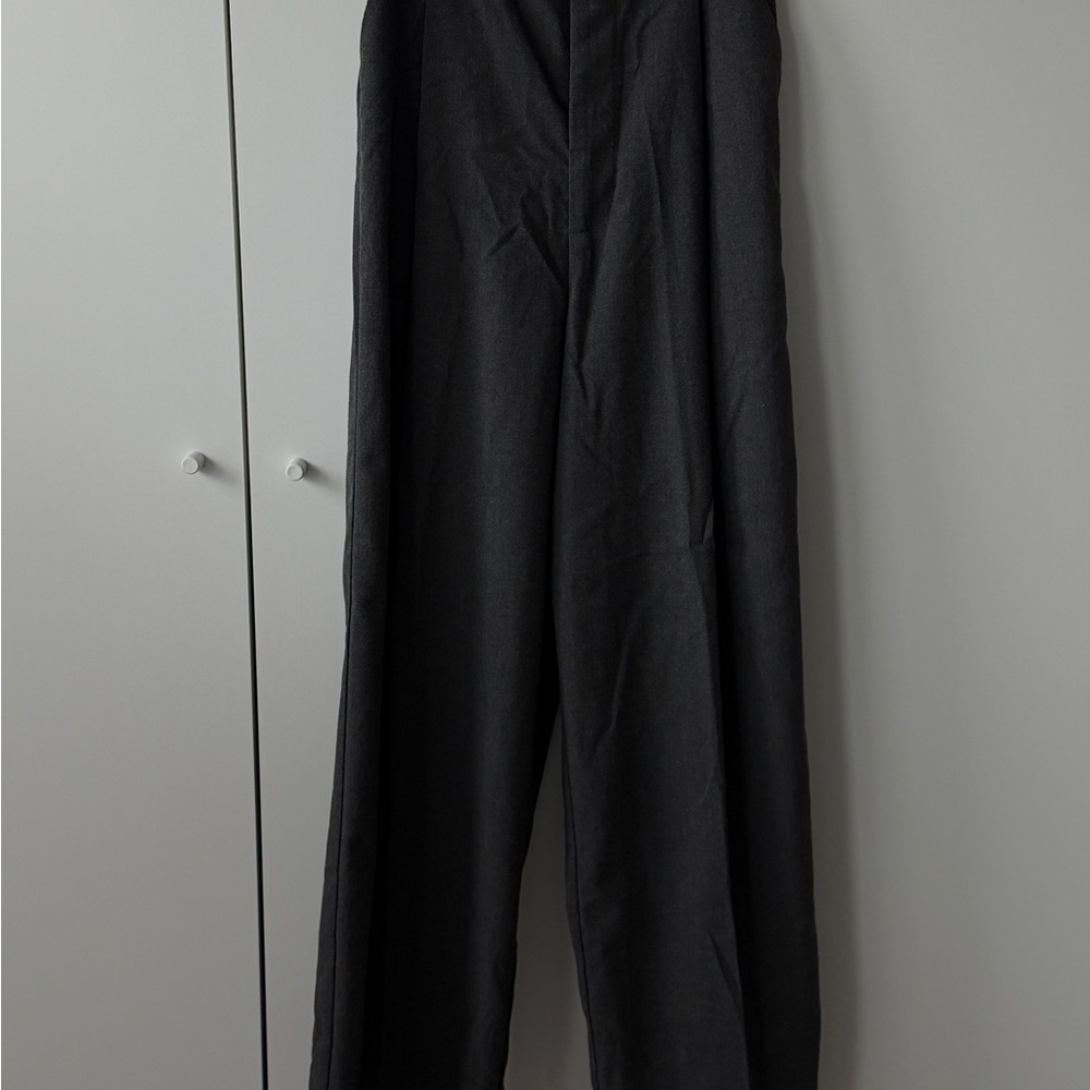 Zara Women's Charcoal Wide Leg Trousers